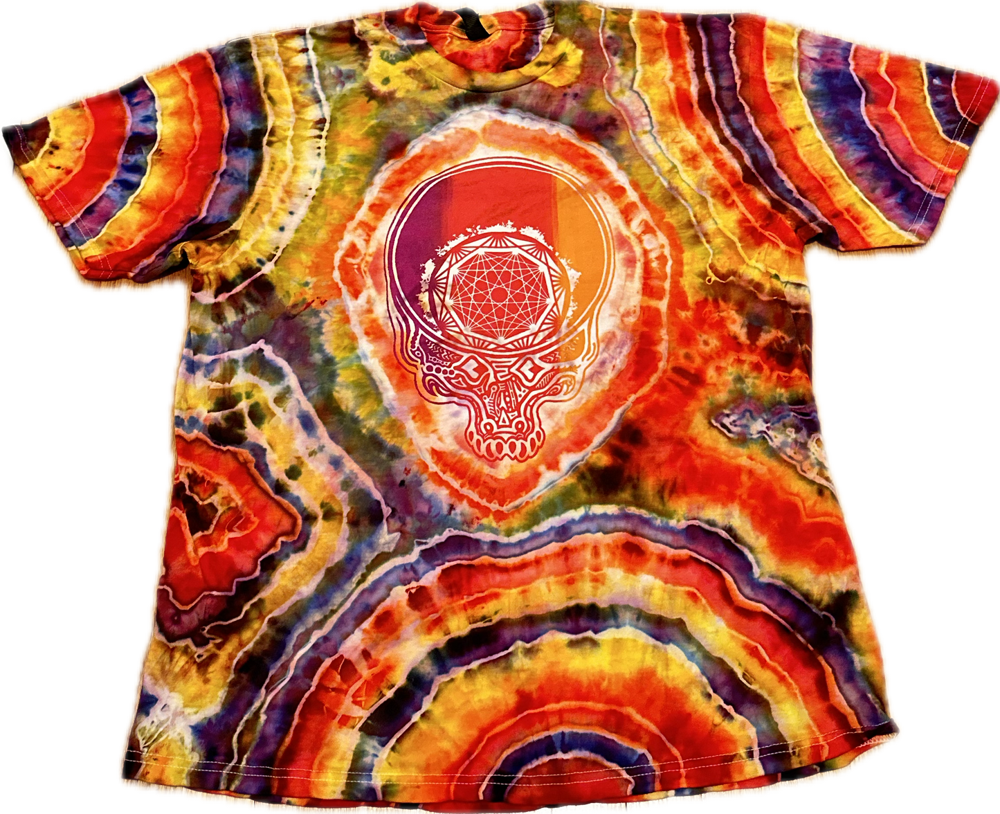 ::EXTRA LARGE:: Nonagon Gator Stealie Geode Ice Tie Dye