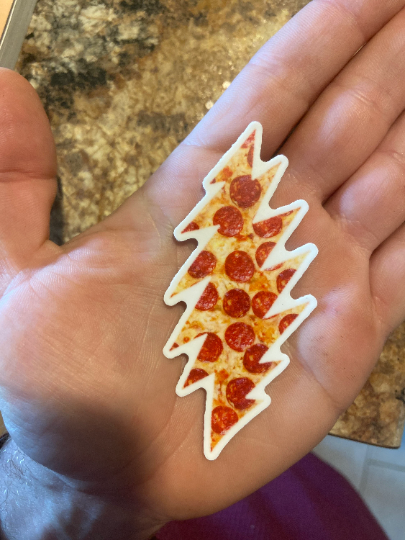 Grateful Pizza Bolt Dead Vinyl Sticker