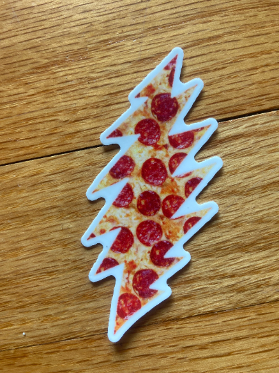 Grateful Pizza Bolt Dead Vinyl Sticker