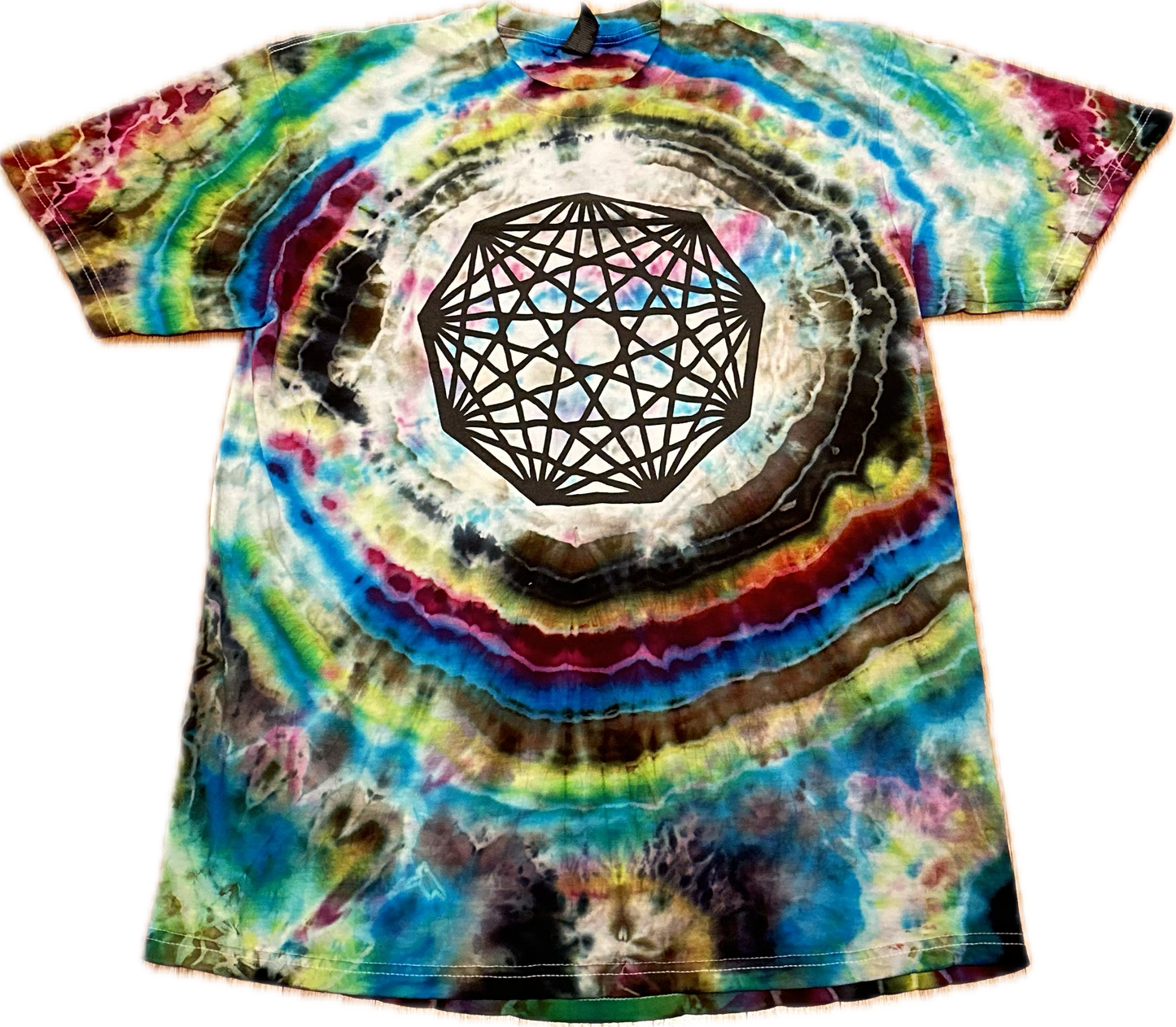 ::LARGE:: King Gizzard Nonagon Infinity Ice Tie Dye Shirt