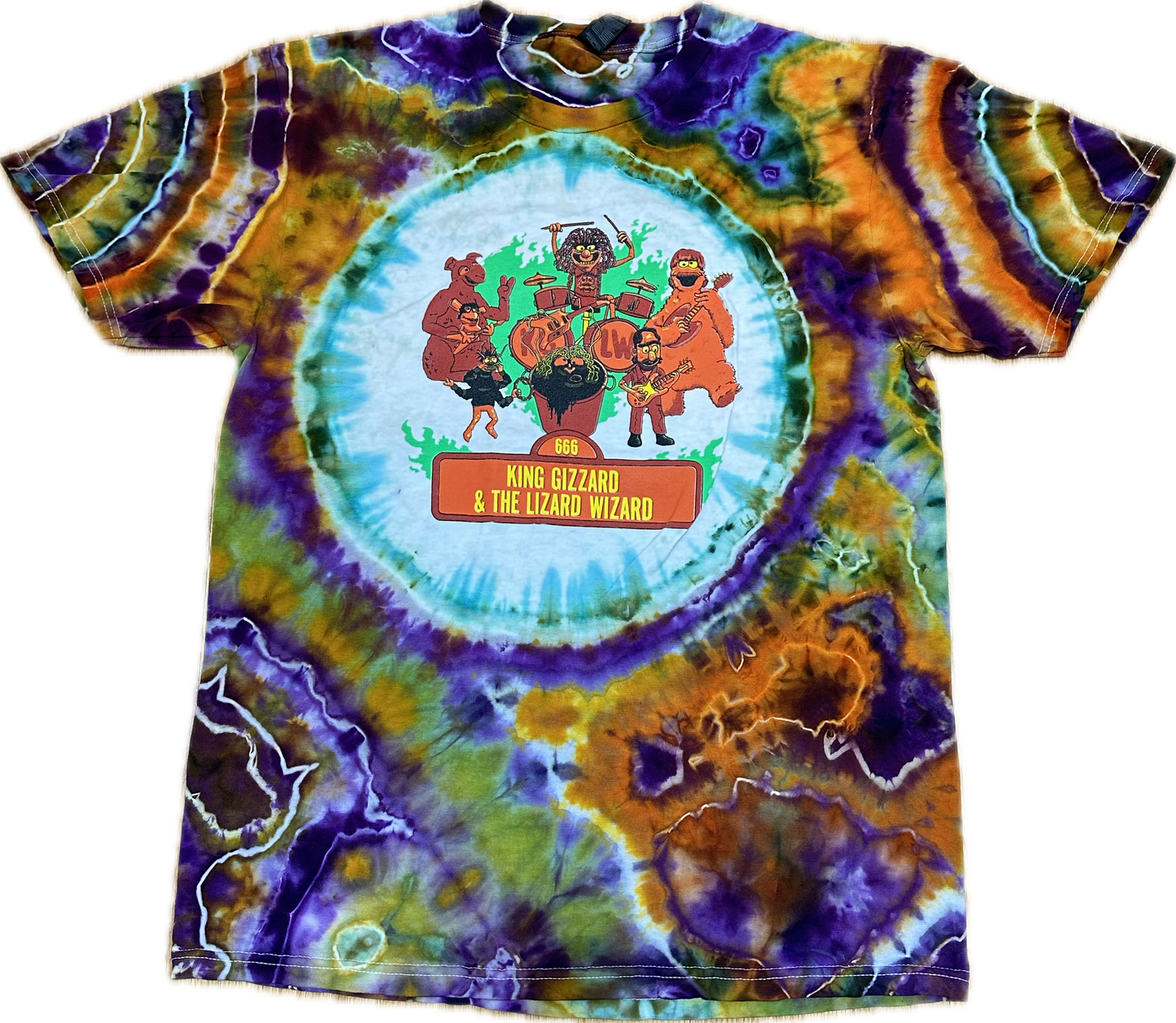 ::LARGE:: Muppets Band Members King Gizzard Tie-Dye T-Shirt