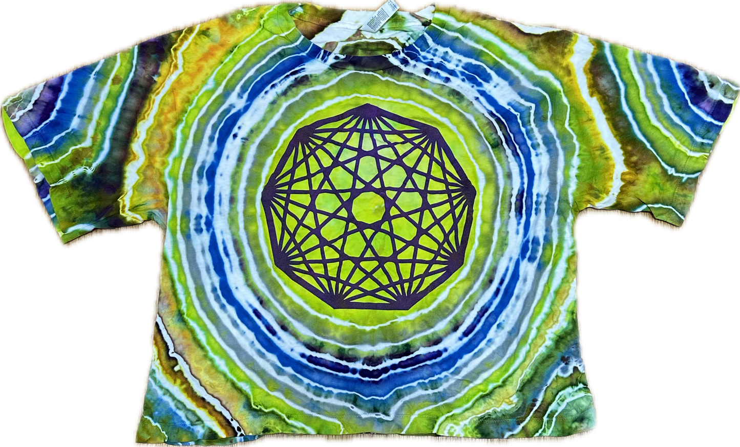 ::LARGE:: King Gizzard Nonagon Infinity Tie-Dye Crop Top