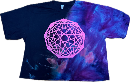 ::LARGE:: King Gizzard Nonagon Infinity Tie-Dye Crop Top