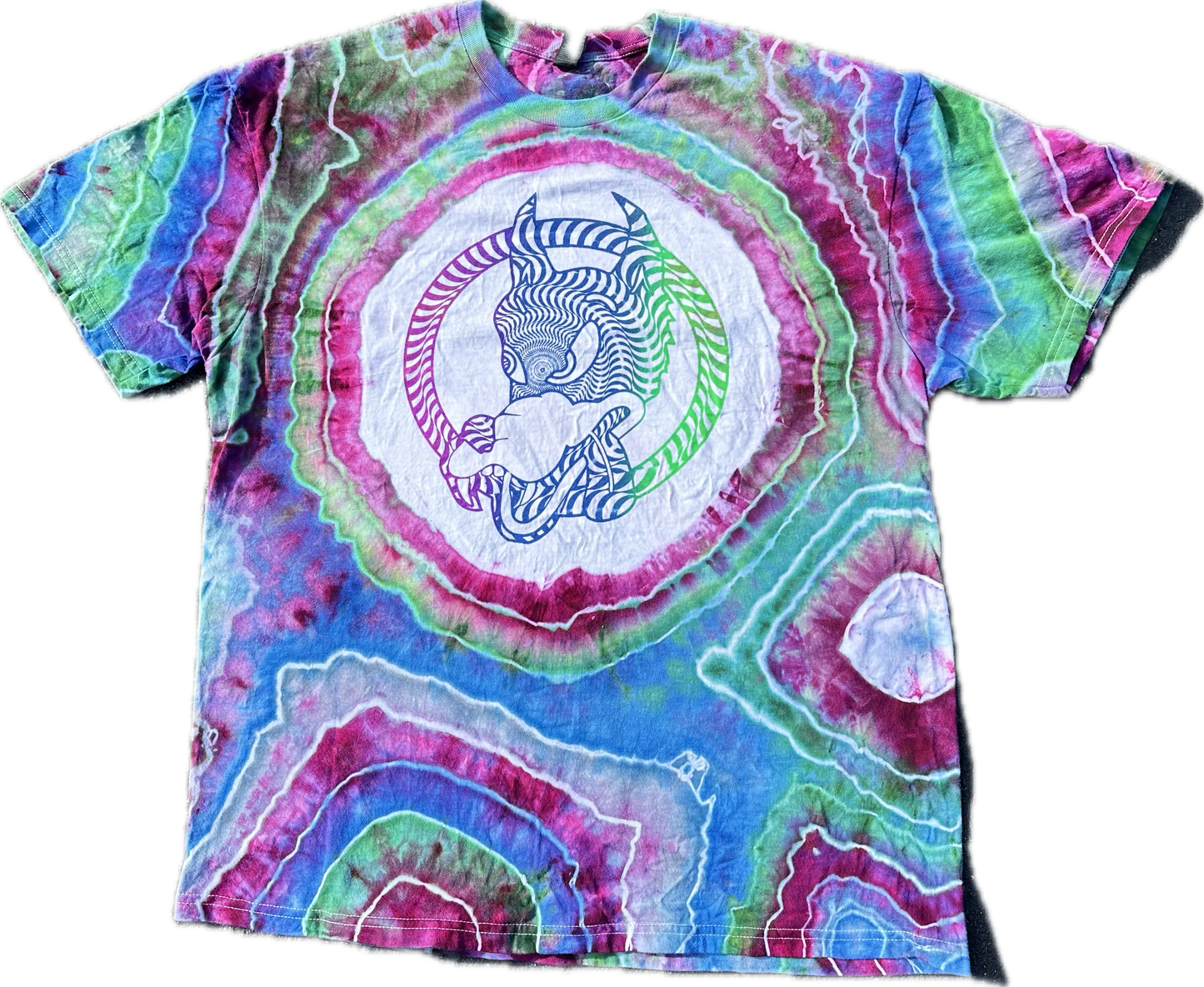 Dead Trippy Wolf Geode Ice Tie Dye ::EXTRA LARGE::