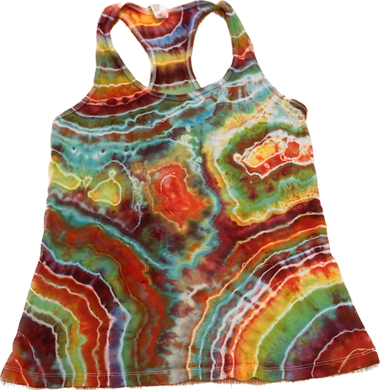 Geode Ice Tie Dye Racer Back Tank Top ::SMALL::