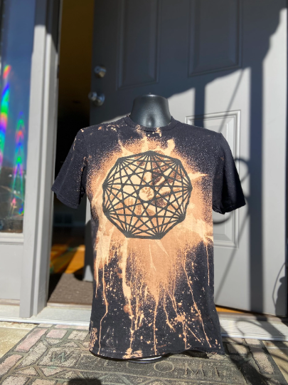 King Gizz Nonagon Infinity Acid Wash Bleach Dyed Shirt