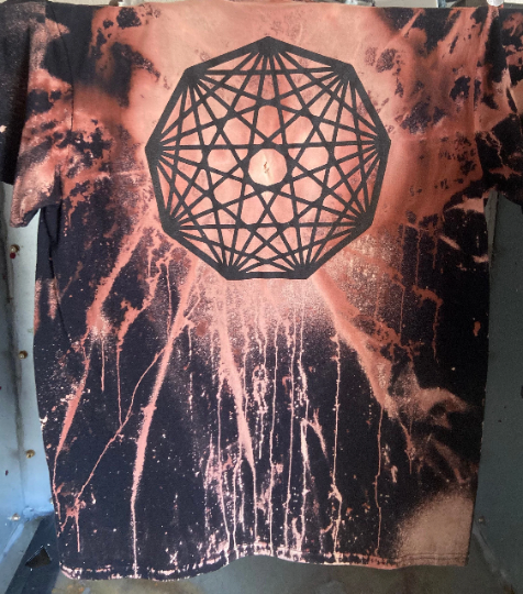 King Gizz Nonagon Infinity Acid Wash Bleach Dyed Shirt