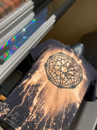 King Gizz Nonagon Infinity Acid Wash Bleach Dyed Shirt