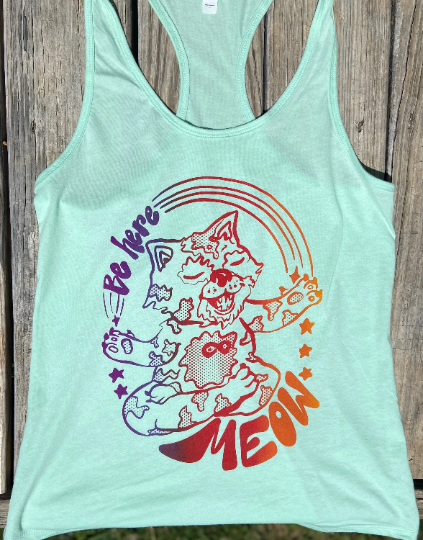 Be Here Meow Cat Yoga Tank Top