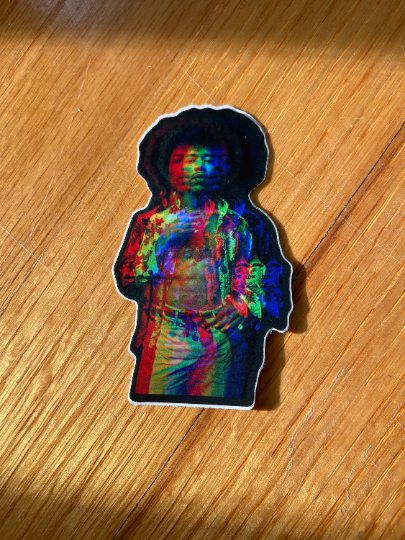 RGB Trippy Jimi Hendrix Vinyl Sticker