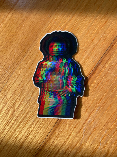 RGB Trippy Jimi Hendrix Vinyl Sticker – Prints By Flex