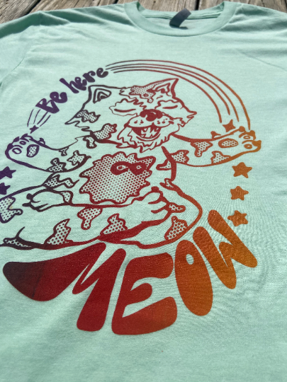 Be Here Now Yoga Cat Shirt