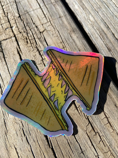 Hologrpahic Grateful Rainbow Grilled Cheese Vinyl Sticker